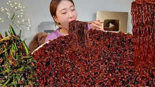 ASMR Black bean noodles , Red pepper kimchi MUKBANG