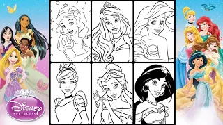 Colouring Disney Princess Collage Mewarnai Gambar Putri Duyung Putri Salju