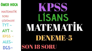 Kpss Matematik Lisans Deneme Çözümü-5 Devamı