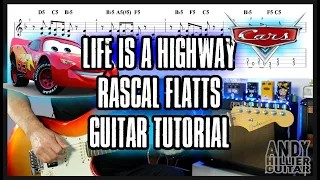 How to play Rascal Flatts Life is a Highway Guitar Tutorial (From CARS)