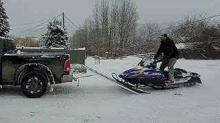 Easy Snowmobile Load. Trifold ramp - Rmk 600