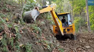 Hill Cutting-Clearing Road Dirt-JCB Backhoe Video