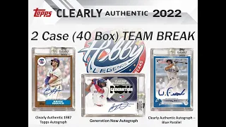 2022 Topps CLEARLY AUTHENTIC 2 Case (40 Box) Team Break #2 eBay 08/27/22