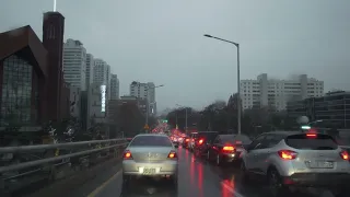 Driving in the Rain, Seoul, Korea (No Talking, No Music)