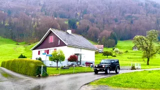 Heavy Rainy Driving In Switzerland Countryside🇨🇭