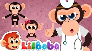 5 Little Monkeys Jumping on the Bed - Bouncing Surfaces | Little BoBo Nursery Rhymes - FlickBox Kids