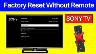 Sony Tv Factory Reset Without Remote | Sony Bravia LED TV Hard Reset Without Remote | SONY TV RESET