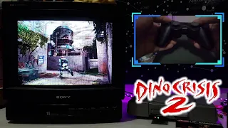 Dino Crisis 2 Gameplay on an original PS1 with a Trinitron CRT TV