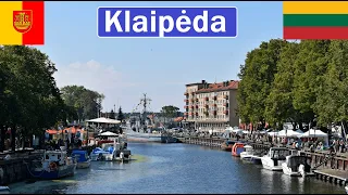 Lithuania , Klaipėda walking in city centre , old town and city park [4K]