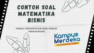 Contoh Soal Fungsi Permintaan dan Fungsi Penawaran