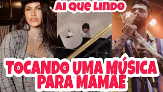 Andressa mostra Gabriel tocando piano enquanto Gusttavo faz seu primeiro show em GUARAJUBA-BA