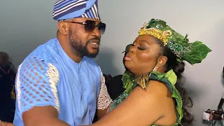 ODUNLADE ADEKOLA HUGS FUNKE AKINDELE AT THE PREMIERE OF HER NEW MOVIE A TRIBE CALLED JUDAH