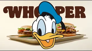 Donald Duck sings Whopper Whopper Burger King Commercial