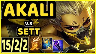 AKALI vs SETT - 15/2/2 KDA TOP CHALLENGER GAMEPLAY - EUW