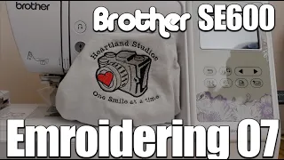 Embroidering HeartLand Studios logo on Brother SE600