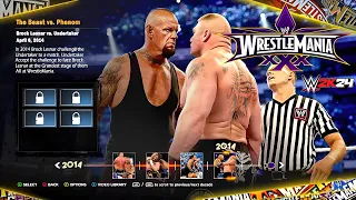 WWE 2K24 Showcase -Brock Lesnar Vs. Undertaker Roman Reigns Vs Brock Lesnar 40 Years Of WrestleMania