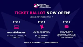 ICC Opens Public Ticket Ballot For Historic ICC Men's T20 World Cup 2024