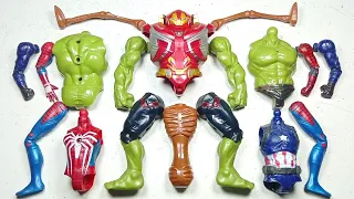 Merakit Mainan Spider-Man Vs Hulk Smash Vs Hulk Buster Vs Captain America Vs Siren Head ~ Avengers