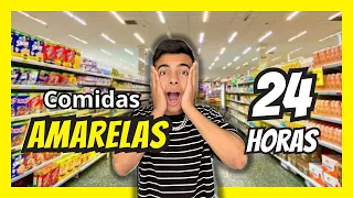 24 horas comendo comidas da cor AMARELA!!!