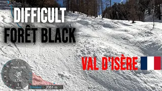 [4K] Skiing Val d'Isère, Difficult Forêt Black from Col and Pyramides to Le Fornet, GoPro HERO11