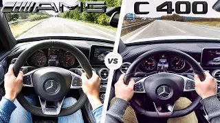 Mercedes C63 AMG vs C400 GAD ACCELERATION & TOP SPEED 0-250 km/h Autobahn POV DRIVE by AutoTopNL