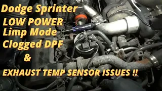 Dodge Sprinter No Power/Limp Mode, DPF Ash Accumulation too high & Exhaust Temp Sensor Issues Part 1