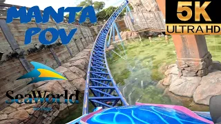 Manta FRONT ROW POV | SeaWorld San Diego Mack Family Launch Coaster | (5K 60 FPS No Copyright)