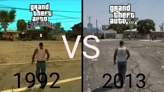 Perbandingan Los santos GTA San Andreas VS Gta 5 🔥1992 Vs 2013