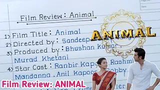 Film Review Writing On Animal| Film Review 2024| Animal Film Review Writing in english| #animal