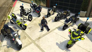 GTA 5 - 🔥 Stealing POLICE Super Bikes with Franklin (Real Life Bikes)