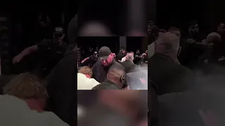 Logan Paul gets cut by a microphone thrown by Dillon Danis