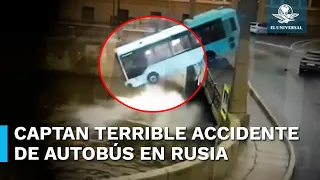 Autobús cae al río en San Petersburgo; deja 3 muertos y 6 heridos
