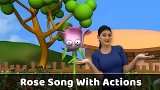 Rose Flower Song With Actions | Flower Rhymes For Babies | Learn Flowers For Kids | Toddlers Songs