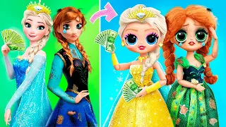 Rich Elsa and Broke Anna / 31 Frozen DIYs for LOL OMG