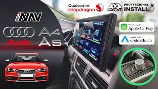 UPGRADING INAV Android 12 screen AUDI A4 A5 B8 Navigation Apple CarPlay Android Auto Google Maps
