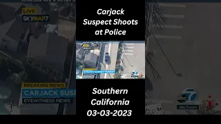 Carjack Suspect Shoots at Police During Police Chase #shorts