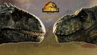 T-Rex vs Giganotosaurus Epic Battle - Jurassic World Evolution 2 [4K]