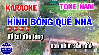 Karaoke Hình Bóng Quê Nhà | Nhạc Sống Cha Cha Tone Nam | Karaoke Tuấn Cò