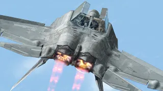 US Air Force F-22 Goes Vertical During Take Off at Full Afterburner
