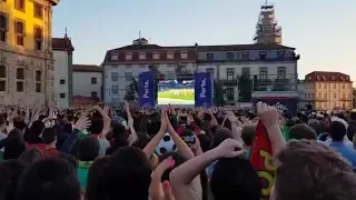 Ronaldo Free Kick vs Spain. Live from Praça da Liberdade in Porto