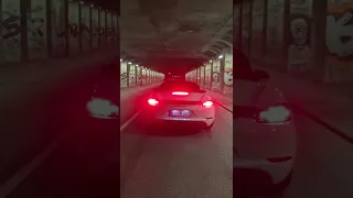 Porsche Boxster 718 T | LaunchControl Sound in tunnel!! 300PS