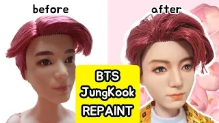 BTS Mattel Doll Repaint! - JungKook / 정국 마텔 인형을 리페인팅 해봤습니다! [Time-lapse]