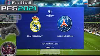 Real Madrid Vs PSG UCL Round Of 16 eFootball PES 2021 || PS3 Gameplay Full HD 60FPS