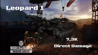 Leopard 1 in Cerro Thiepval: 7,3K direct damage :Wot console - World of Tanks