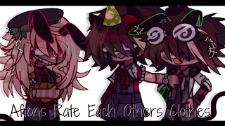 Aftons RATE Each Others Clothes   //   Gacha Afton Family   //   !!