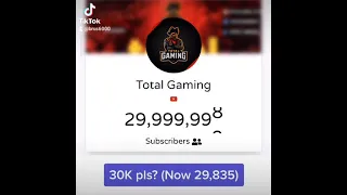 Exact Moment Total Gaming Hit 30 Million Subscribers! | #Shorts [73]