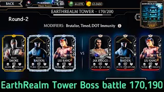 Earthrealm Non Fatal Tower Boss Battle 170,190 Fight + Reward | MK Mobile