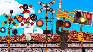 【踏切アニメ】廃踏切を修復するふみきりカンカン😂😂😂The railroad crossing that repairs discarded railroad crossings!!