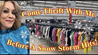 Come Thrift With Me Before a Snow Storm Hits! | Salvation Army In Store Thrift & Try On