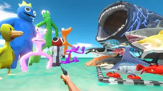 FPS Avatar Rescues Sea Monsters and Fights Rainbow Friends - Animal Revolt Battle Simulator